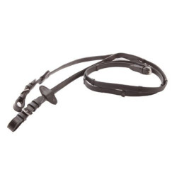 Kavalkade Biothane teugels 16mm met stops, Zwart