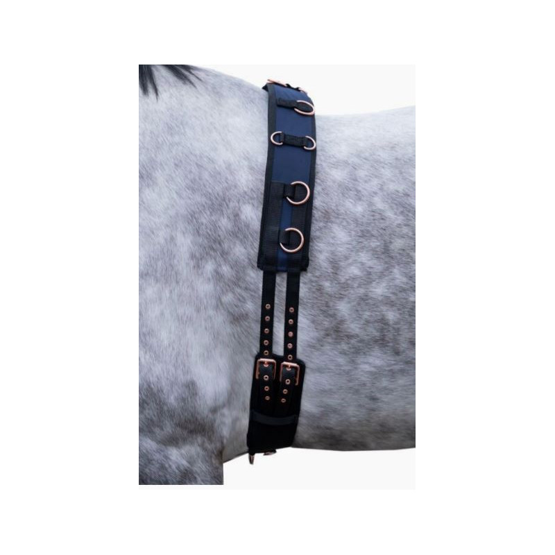 HKM longeersingel Rosegold Glamour Style, Donkerblauw/Zwart