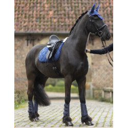HKM voor- en achterbeen beschermers Port Royal m teddy voering, Metallic Blauw