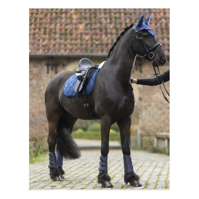 HKM voor- en achterbeen beschermers Port Royal m teddy voering, Metallic Blauw