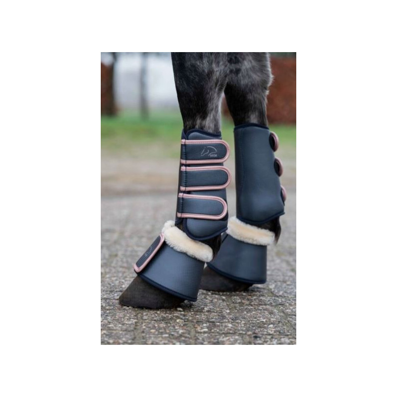 HKM Dressuur Beenbeschermers Rosegold Glamour Style, Voor Voorbenen, Donkerblauw/Rosegold