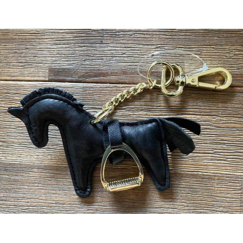 HKM sleutelhanger Amadeus met stijgbeugel, Zwart of Paars