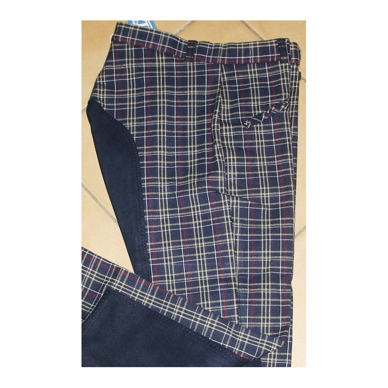 ELT Lifestyle rijbroek, kunstl. zit, navy/lightolive