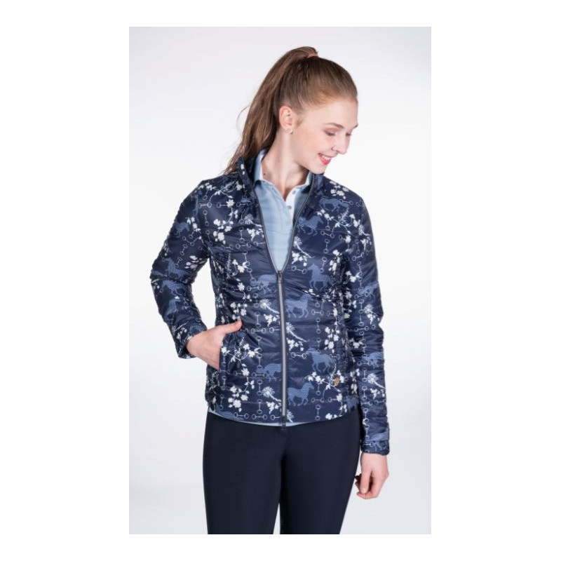 HKM Quilted Jack Bloomsbury, Donkerblauw/Wit