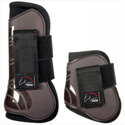 HKM Set Peesbeschermers/Strijklappen Genua, Donkerbruin/Zwart