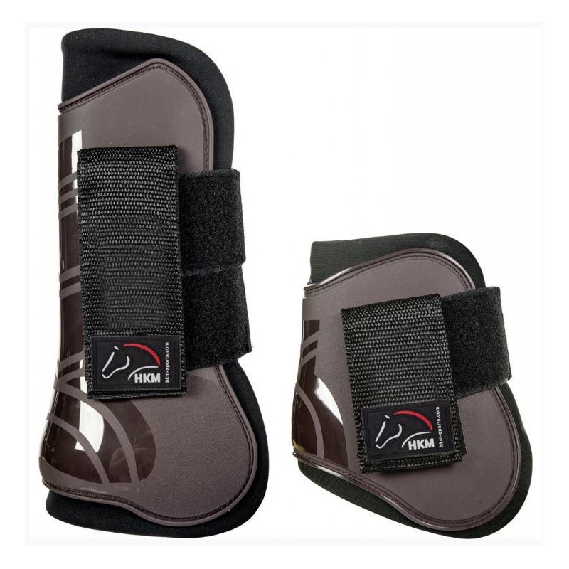 HKM Set Peesbeschermers/Strijklappen Genua, Donkerbruin/Zwart