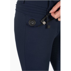 HKM Verwarmde rijbroek -Comfort- Style, siliconen zitvlak, Donkerblauw