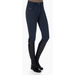 HKM Verwarmde rijbroek -Comfort- Style, siliconen zitvlak, Donkerblauw