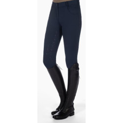 HKM Verwarmde rijbroek -Comfort- Style, siliconen zitvlak, Donkerblauw