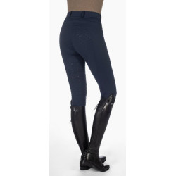 HKM Verwarmde rijbroek -Comfort- Style, siliconen zitvlak, Donkerblauw