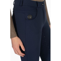 HKM Verwarmde rijbroek -Comfort- Style, siliconen zitvlak, Donkerblauw