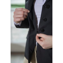 HKM Wedstrijdblazer Hunter Professional, 2 versch. kragen, Zwart