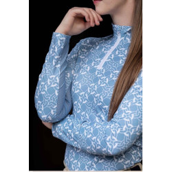 HKM shirt Minimal, lange mouw, rookblauw/wit