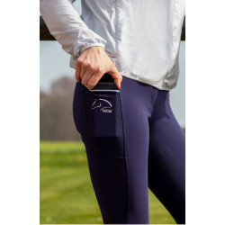 HKM Rijbroek Comfort FLO Style, siliconen zitvlak, Donkerblauw