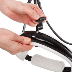 Kavalkade hoofdstel Liliana, zwart lak/wit onderlegd