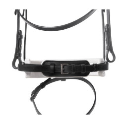 Kavalkade hoofdstel Liliana, zwart lak/wit onderlegd