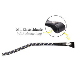 Kavalkade Frontriem Hopscotch, Zwart/Blauw-Wit