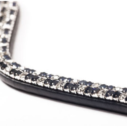 Kavalkade Frontriem Hopscotch, Zwart/Blauw-Wit