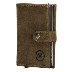 Hide & Stitches Giftset Hide & Stitches Idaho safety wallet & sleutelhanger 20208, Olijfgroen