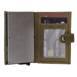 Hide & Stitches Giftset Hide & Stitches Idaho safety wallet & sleutelhanger 20208, Olijfgroen