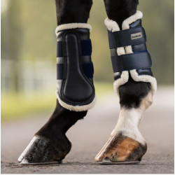 Kavalkade beenkappen Anatomic 32501 met kunstbont, Zwart/Natuur