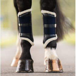 Kavalkade beenkappen Anatomic 32501 met kunstbont, Zwart/Natuur