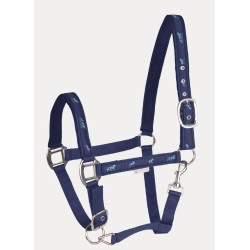 Waldhausen Halster met Paardenmotief, Blauw