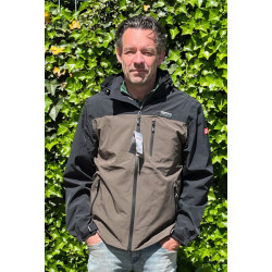 Nordberg WATERDICHT Softshell/Mesh herenjack David, Zwart/Taupe