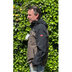 Nordberg WATERDICHT Softshell/Mesh herenjack David, Zwart/Taupe