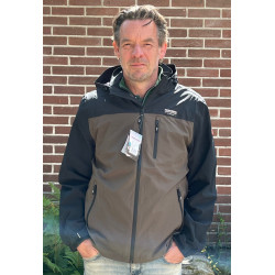Nordberg WATERDICHT Softshell/Mesh herenjack David, Zwart/Taupe