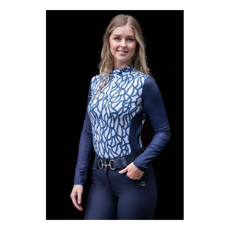 HKM Shirt Chain, Wit/Marineblauw