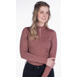 HKM functioneel shirt Rosewood Melange, Roestrood