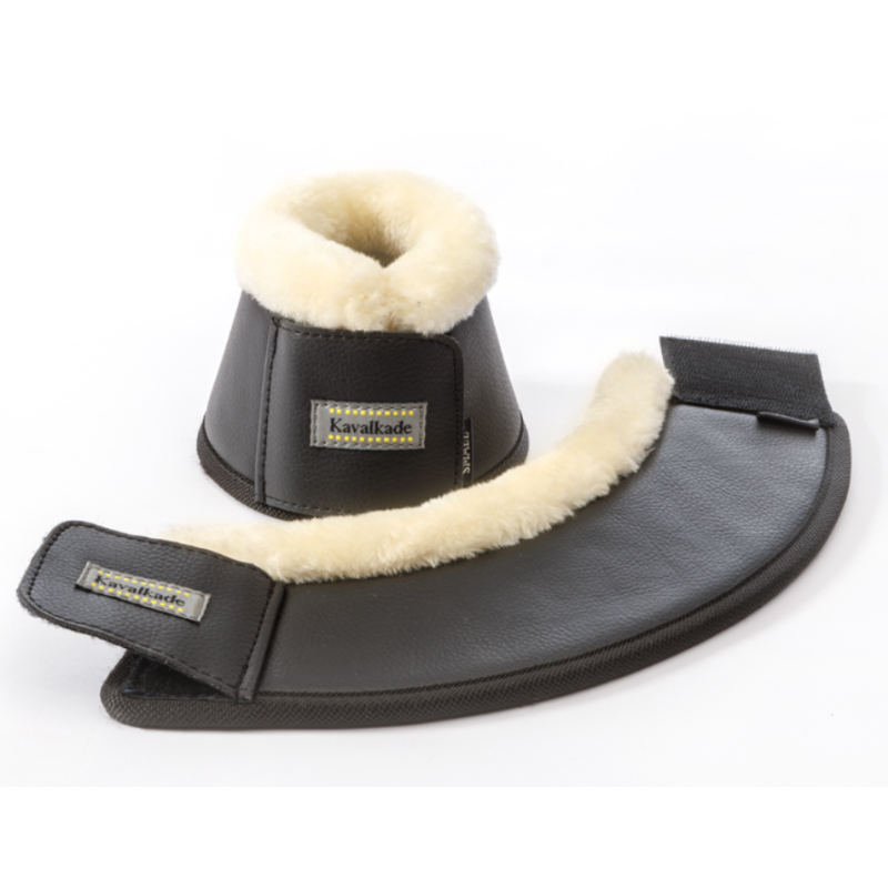 Kavalkade springschoenen met imitatiebontrand, Zwart