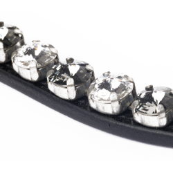 Kavalkade Luxe Frontriem Diamond, grote strassstenen, zwart/grijs-wit